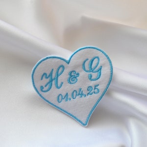 Personalized Wedding Dress Patch Something Blue Custom Patch Felt Wedding Label Bride Something Blue Monogrammed Wedding Heart