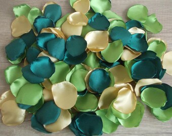 Items Similar To Light Gold Silver And Hunter Green Satin Rose