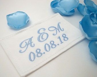 Wedding Dress Label Something blue Personalized Something Blue Wedding Gown label Dress