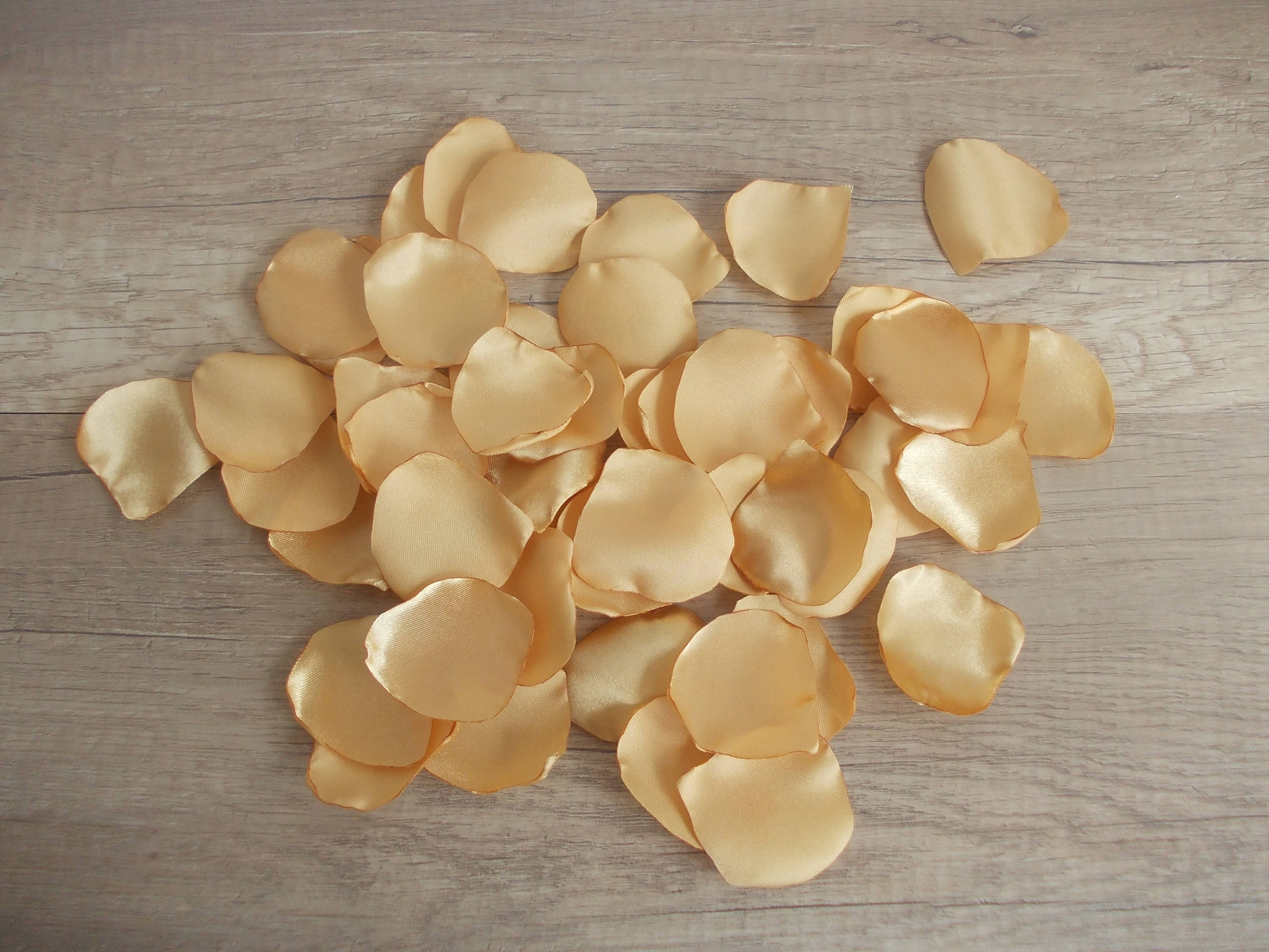 Gold Satin Rose Petals Wedding Rose Petals Gold Flower Etsy