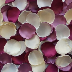 Mauve Burgundy Satin Rose Petals: Wedding Aisle Decoration