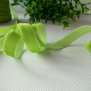 Light Green Velvet Ribbon: 3/8 inch Soft Craft Ribbon