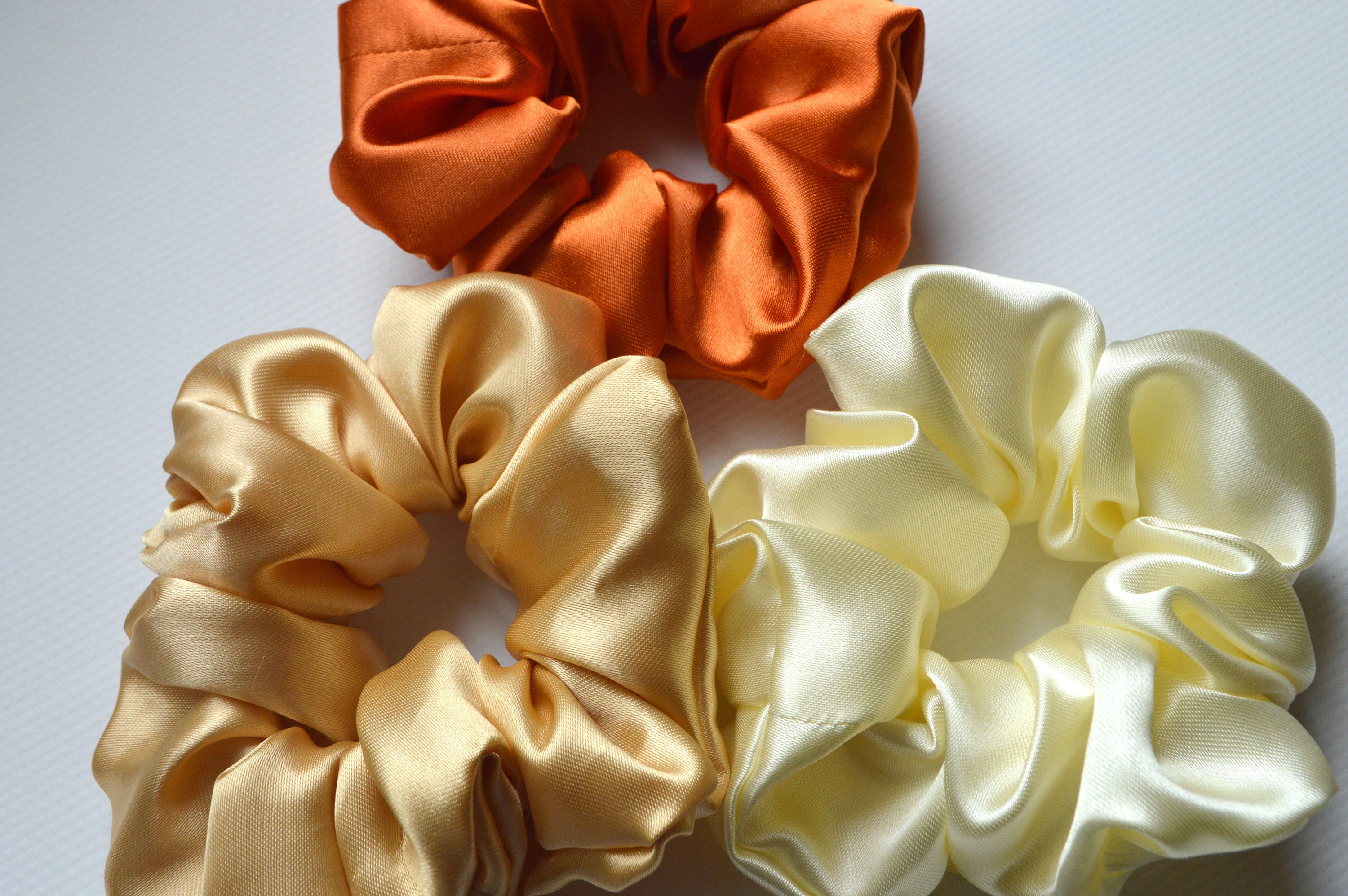 Satin Scrunchies Set: Terracotta, Cream & Beige Hair Ties - Etsy