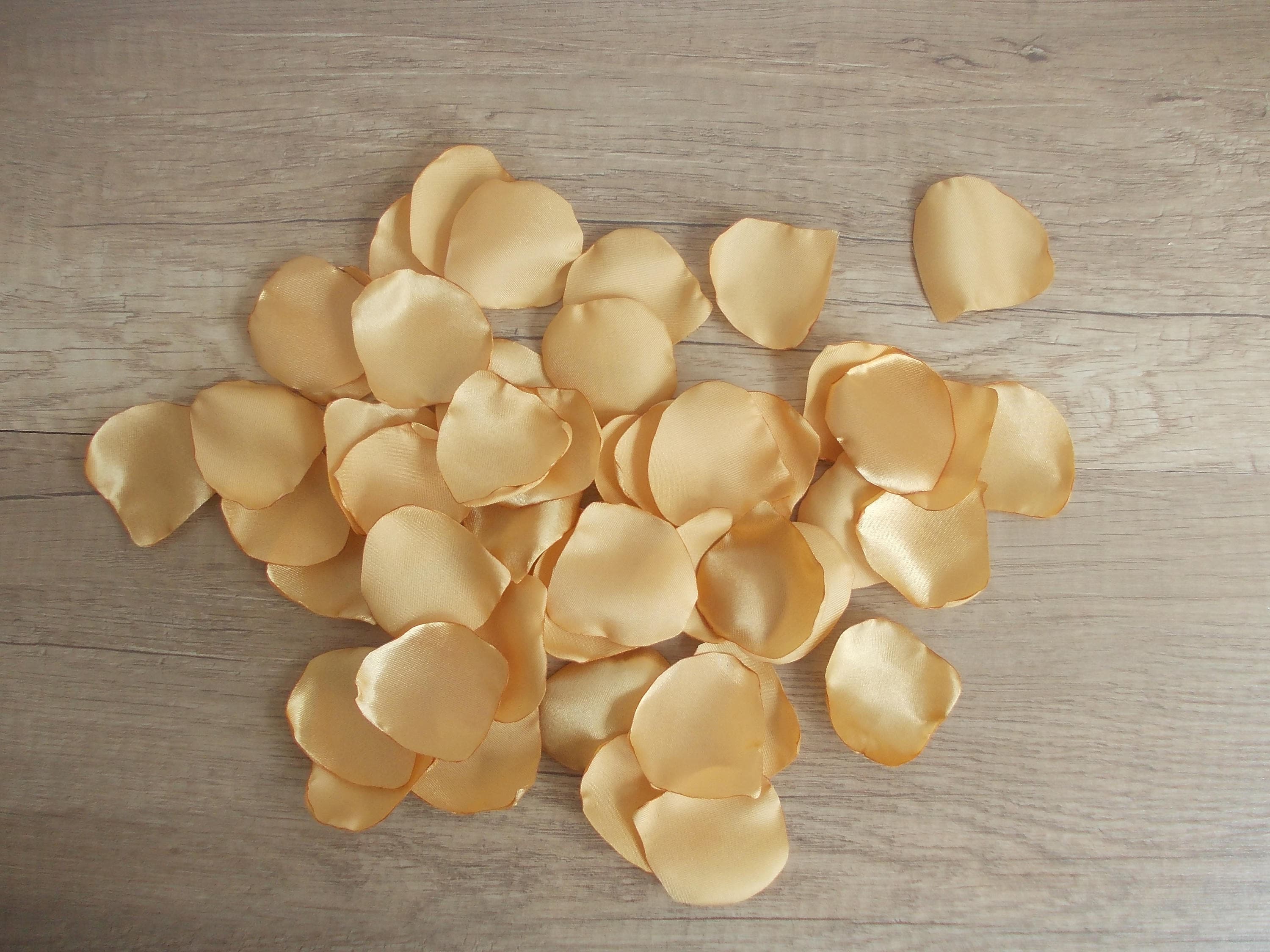 Gold Satin Rose Petals Wedding Rose Petals Gold Flower Etsy