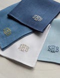 Linen Handkerchief Personalized Embroidered Handkerchief Monogrammed Pocket Square Initials Hankie product logo