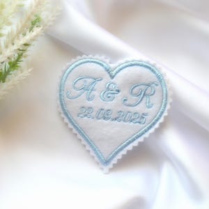 Personalized Wedding Dress Patch Something Blue Custom Patch Felt Wedding Label Bride Something Blue Monogrammed Wedding Heart