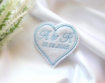 Wedding Dress Patch Something blue Personalized Something Blue Heart Patch