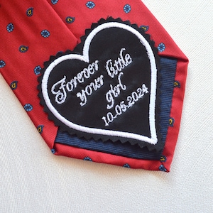 Iron on / Sew on Embroidered Patch Father of the Bride Gift for Dad Tie Patch Embroidery Groom Gift Tie Wedding  Personalized Patch
