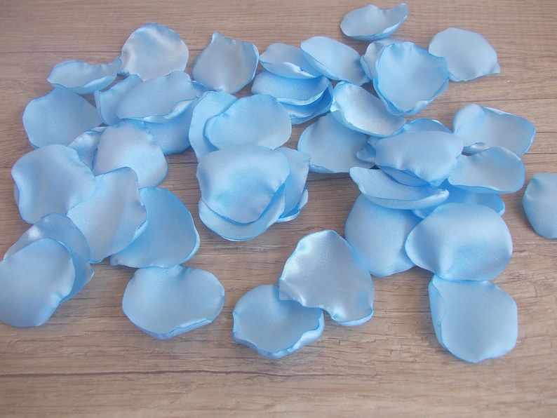 Light Blue Satin Rose Petals Light Blue Wedding Petals Blue Etsy