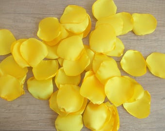 Sunflower Yellow Satin Rose Petals, Yellow Wedding Rose Petals, Flower Petals, Yellow Wedding Petals, Flower Girl Petals, Wedding Decor