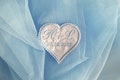 Iron On  Sew On Wedding Dress Patch Something blue Custom Patch Personalized Wedding Label Bride Something Blue Monogrammed Wedding Heart product logo