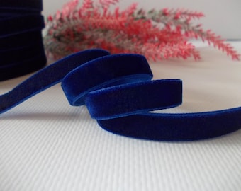 10mm  Royal Blue Velvet Ribbon Finished Edge for Packaging Gift Wrapping Ribbon DIY for Crafts Soft Single Face Velvet Ribbon 3/8 inch