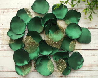 Green Rose Petals Emerald Green Gold Wedding Hearts Emerald Green Gold Flower Petals Wedding Decorations Emerald Table Decor