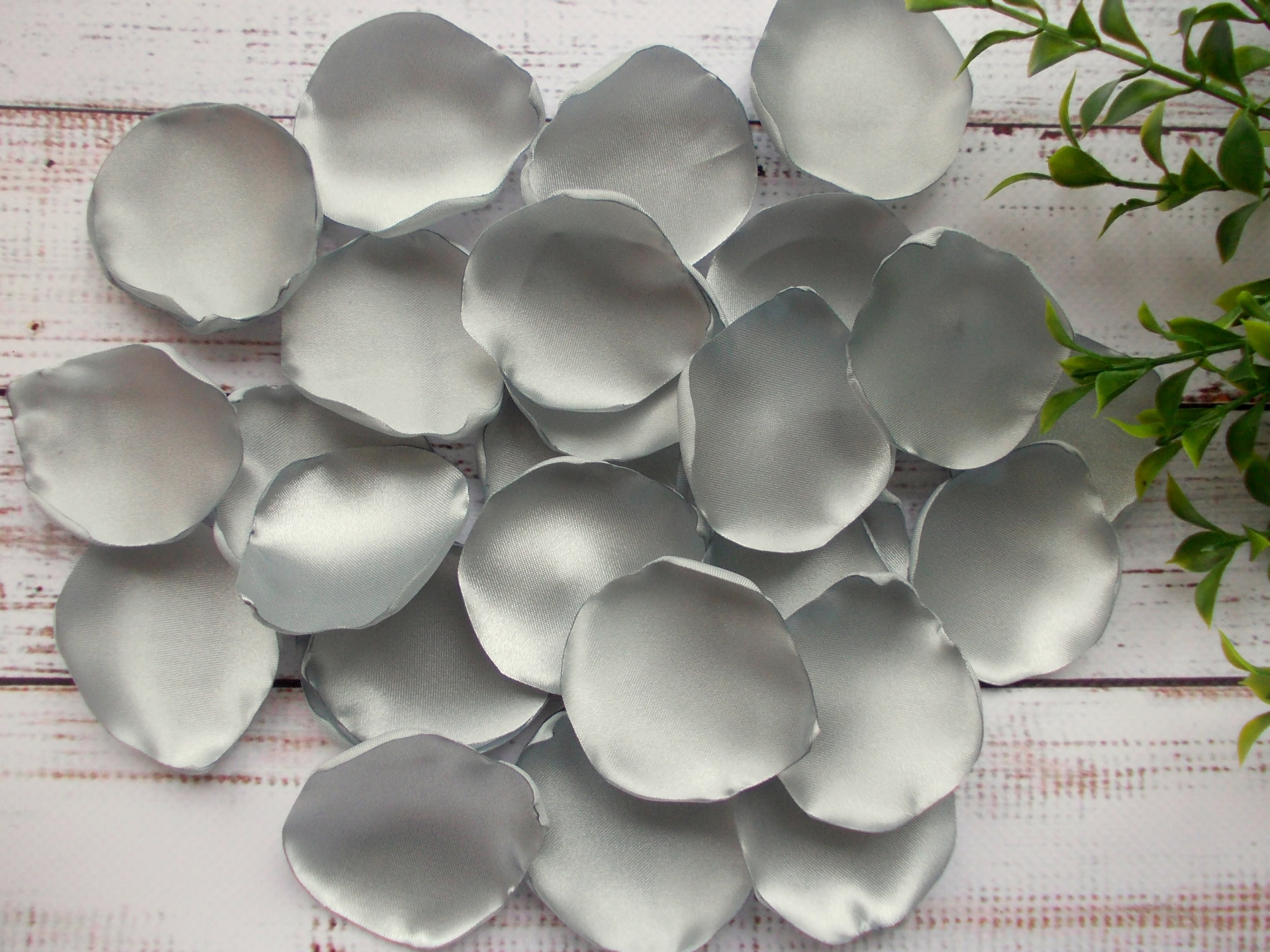 Silver Satin Rose Petals