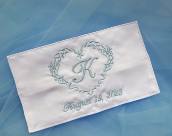Personalized Satin Bridal Bouquet Wrap: Wedding Keepsake Gift