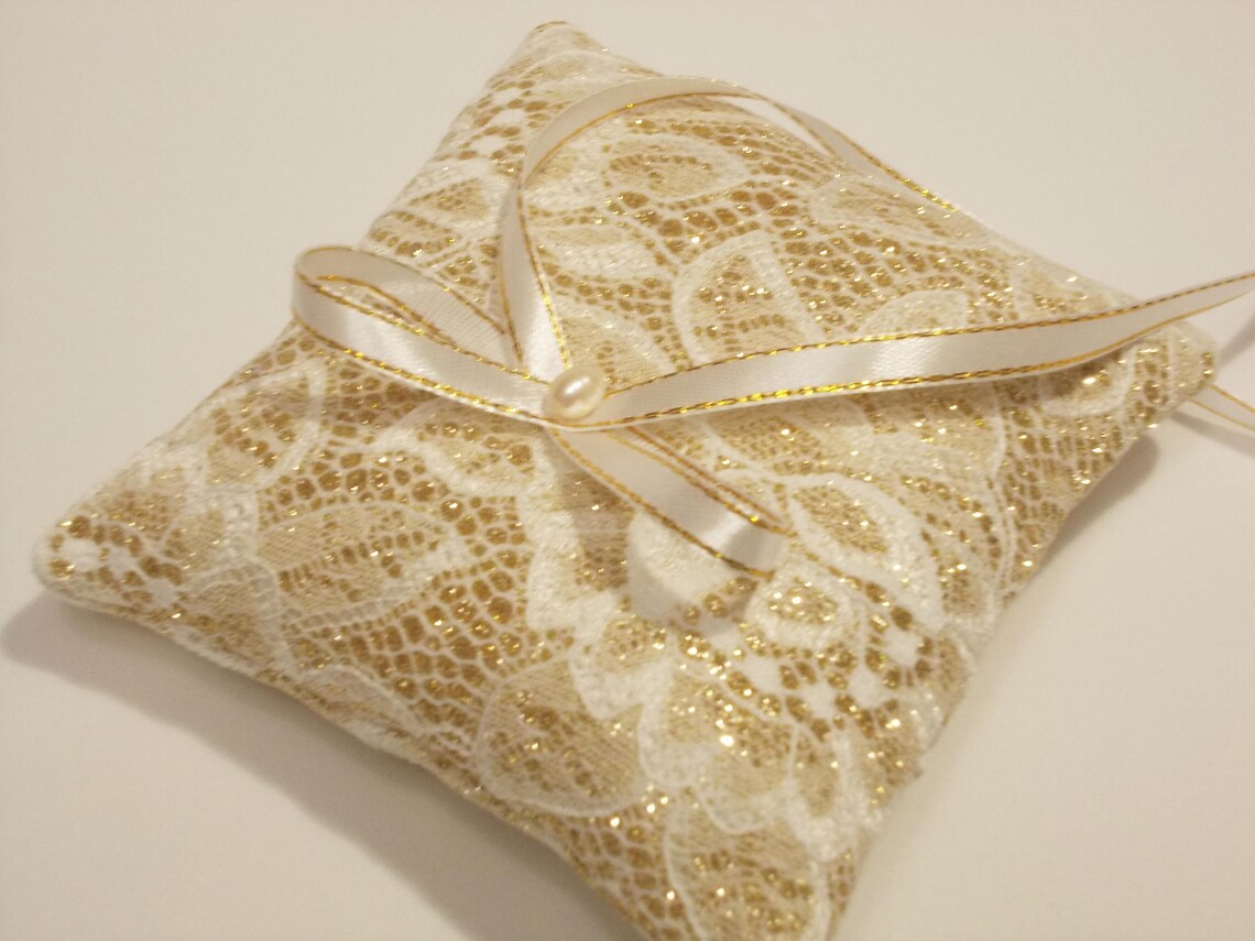 Gold Small Wedding Ring Bearer Pillow Mini Ring Pillow Small Etsy