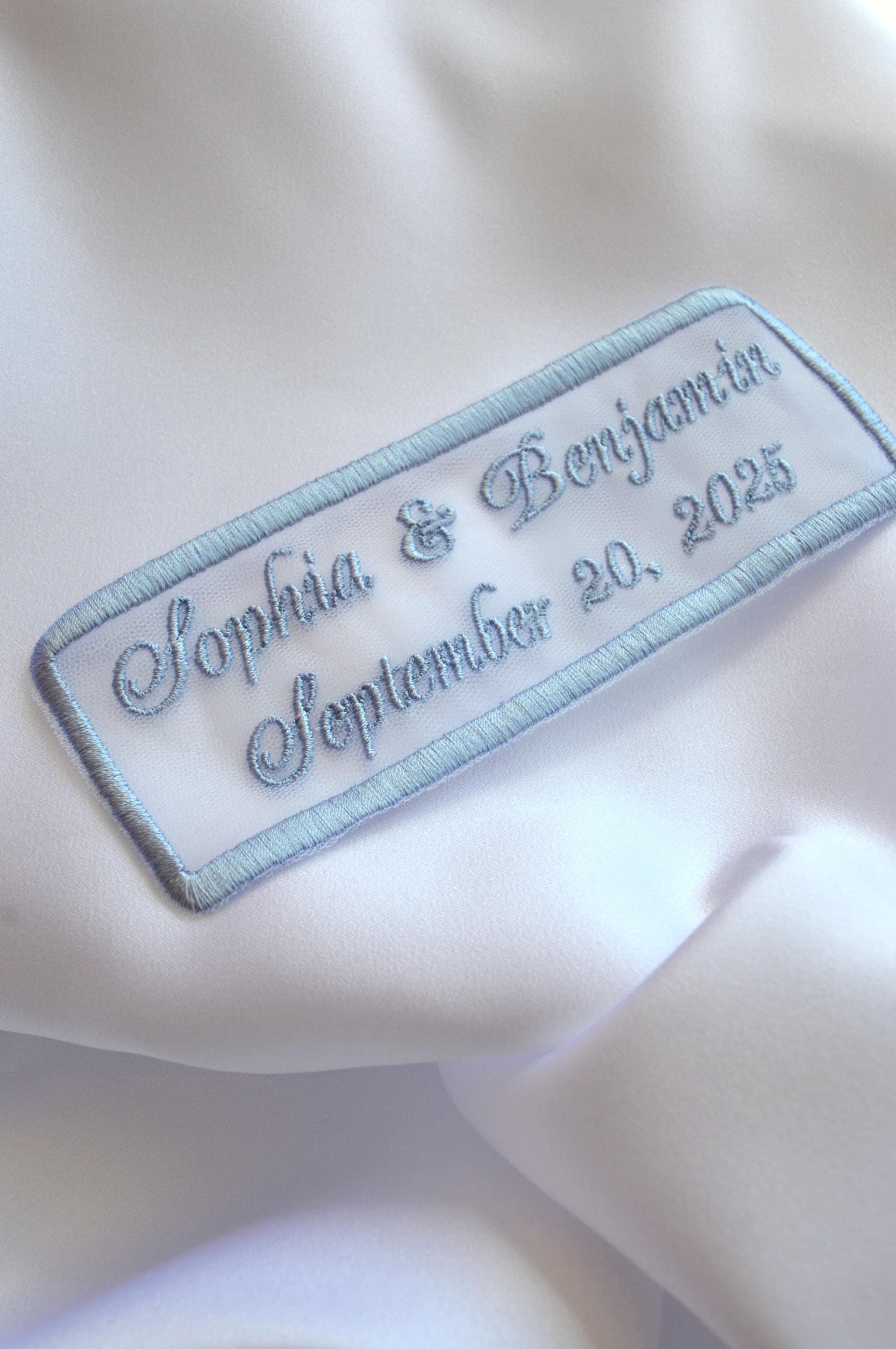 green emerald velvet dress Personalized Wedding Quilt Label with Rings  Custom Names, Date & Mak   Jammin Threads