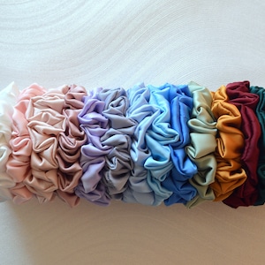 Satin Scrunchie Set: Handmade Hair Tie, Bridesmaid Favor