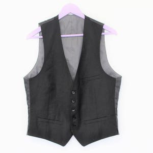 Gentlemen&#39;s Mens Formal Vest  Black Slim  Fitted Vest Size Large Mens Wedding Vest