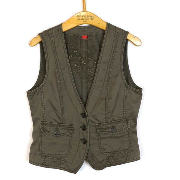Womens Green Military Vest - Etsy