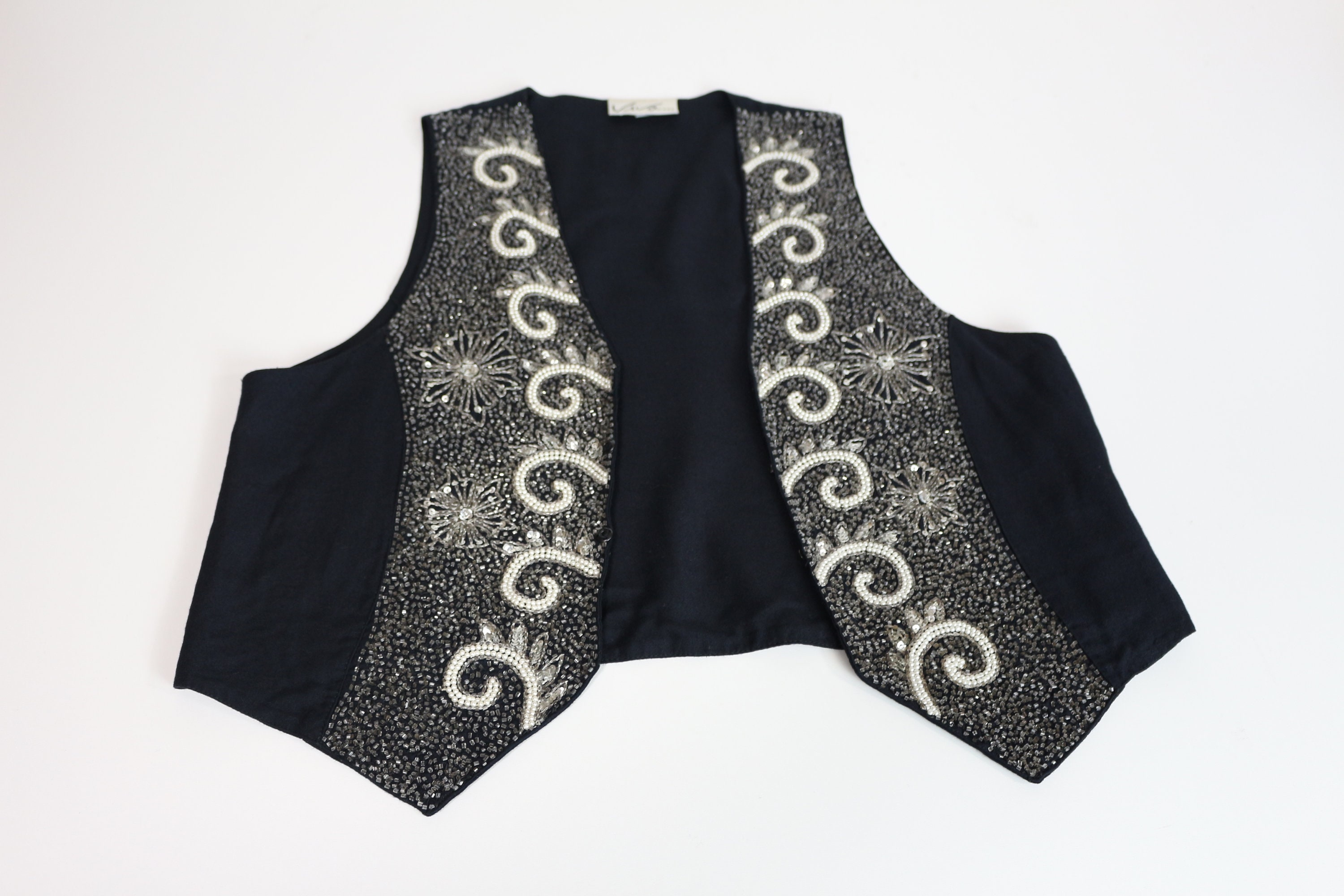 Black Sequin Waistcoat, Viva, Boho Waistcoat, Vintage Vest, Hippie Vest, Black Waistcoat, Sparkly Waistcoat, Eveningwear Small Black Sequin Waistcoat, Viva, Boho Waistcoat, Vintage Vest, Hippie Vest, Black Waistcoat, Sparkly Waistcoat, Eveningwear Small