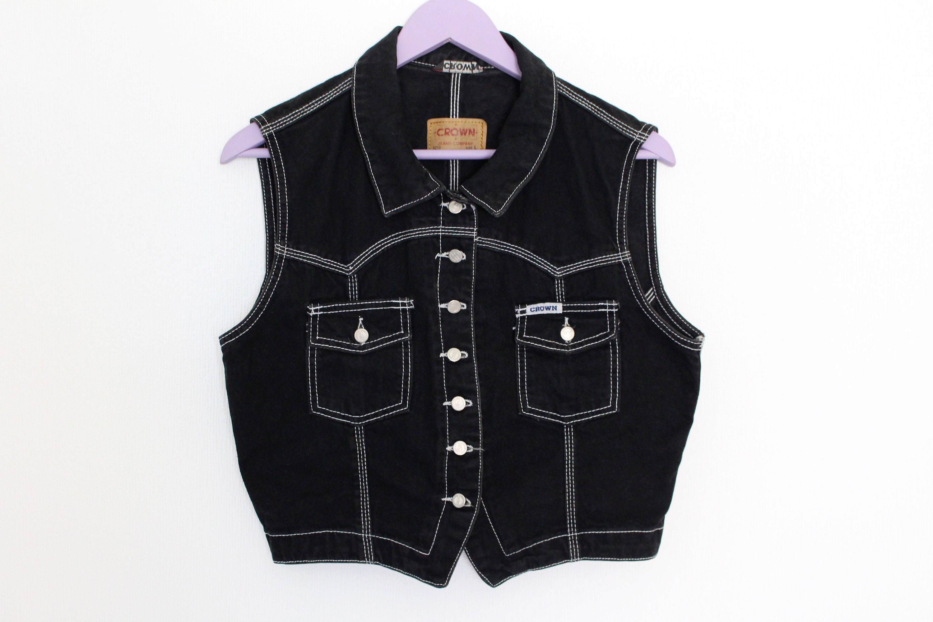 Black Denim Vest Womens Black Sleevless 