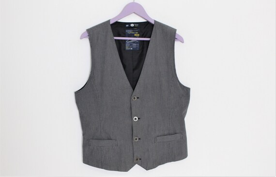 1 Gray Vest Mens Gray waistcoat Gray Cotton Mens
