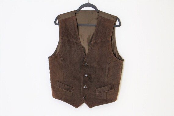 Tuikayoo Suède pak voor heren, vest, vintage, western cowboy vest, normale pasvorm, grijs, L