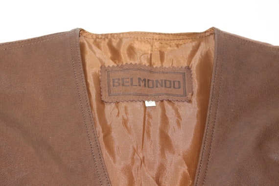 Brown Leather Vest XL Size Scandinavian Mens Brow… - image 5