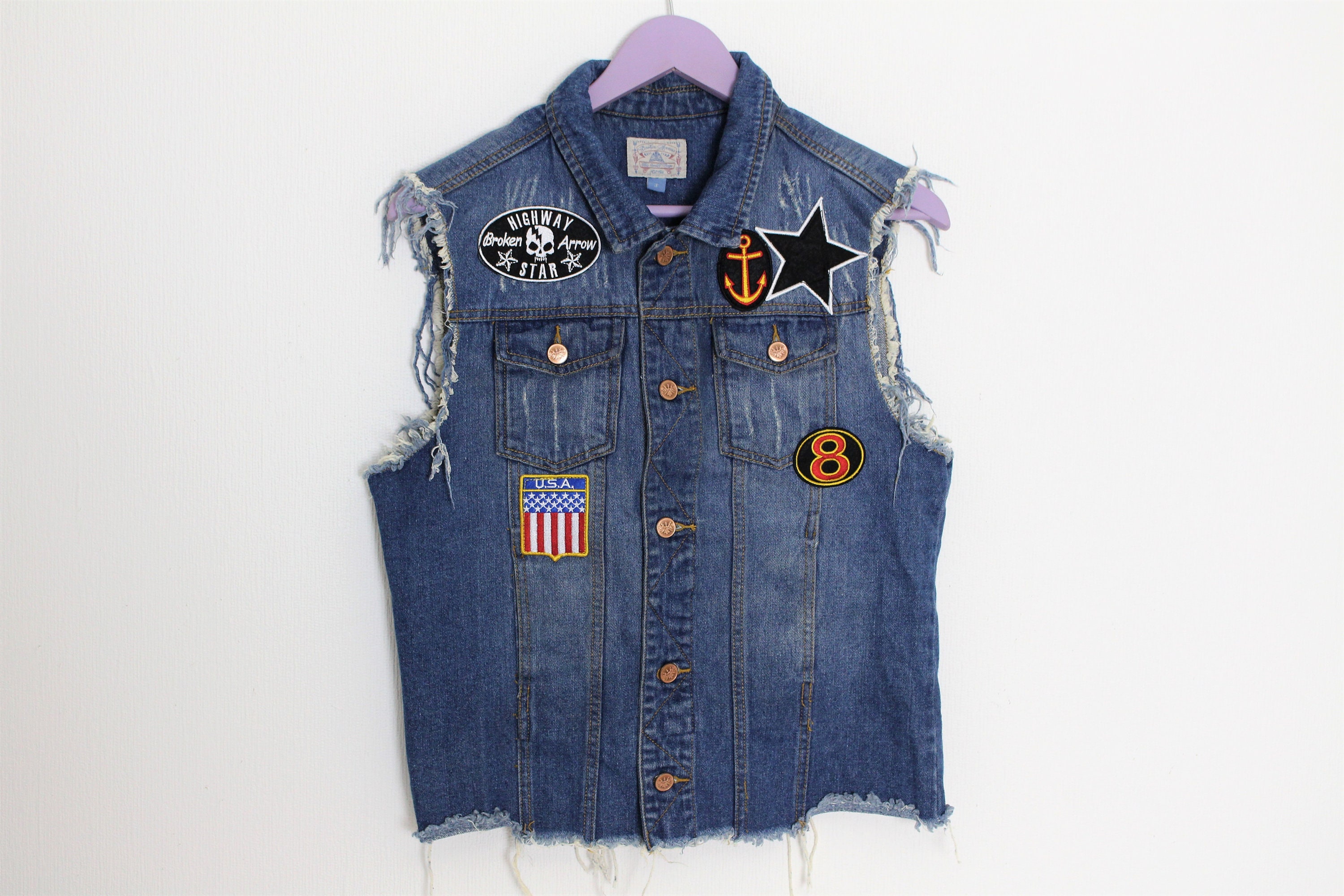 Blue jean motorcycle vest hot sale