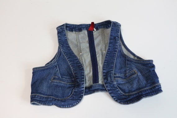 Gilet di jeans corto Gilet da donna Gilet di jeans blu lavato Gilet di jeans Bolero Romantico Boho Western Cottage Chic Medio Etsy Italia