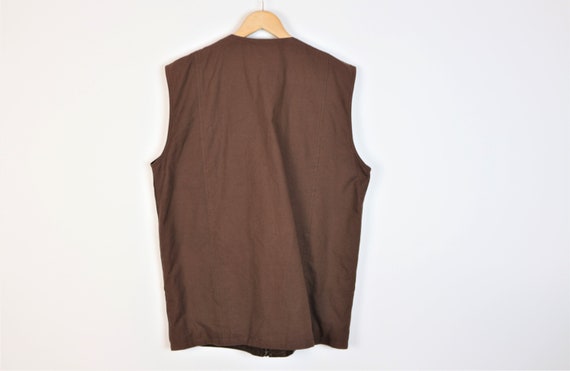 Brown Leather Vest XL Size Scandinavian Mens Brow… - image 2