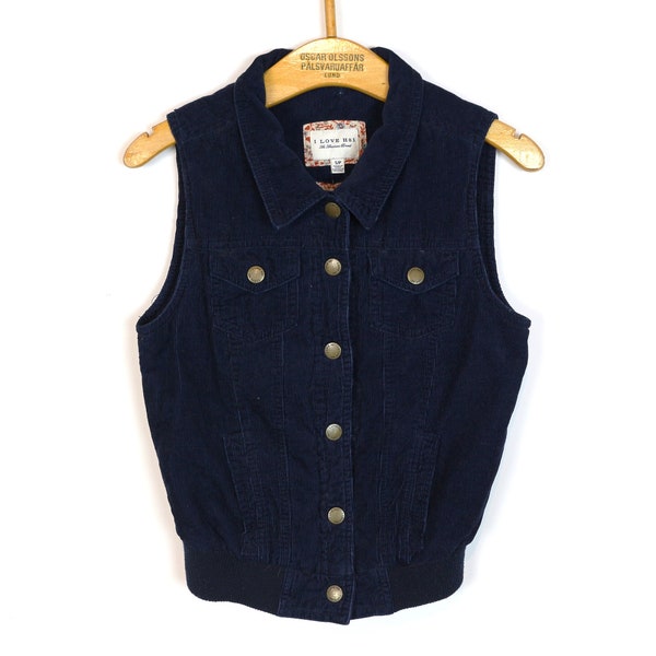 Corduroy V-neck Buttoned Vest
