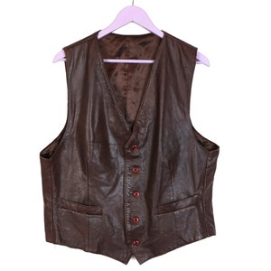 Brown Leather Vest Mens MAXIN POLARPELS NORWAY Soft Aubergine