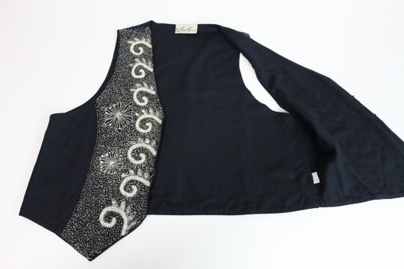 Black Sequin Waistcoat, VIVA, Boho Waistcoat, Vin… - image 3