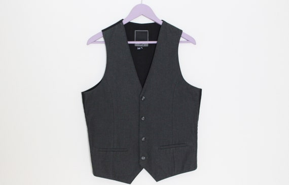 Mens Gray Cotton Vest HENRY CHOICE Gray Black Perm