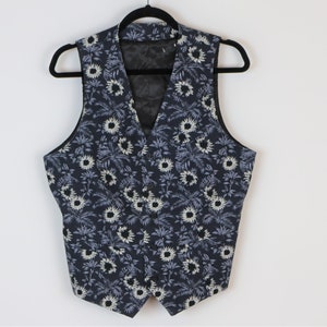 Mens floral print vest sale