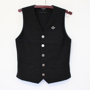 Pilot Uniform Vest Nano Tex Fabric Black Waistcoat Aircraft SJ Uniform  Vest Size Small( Mens size) to medium ( womens size)