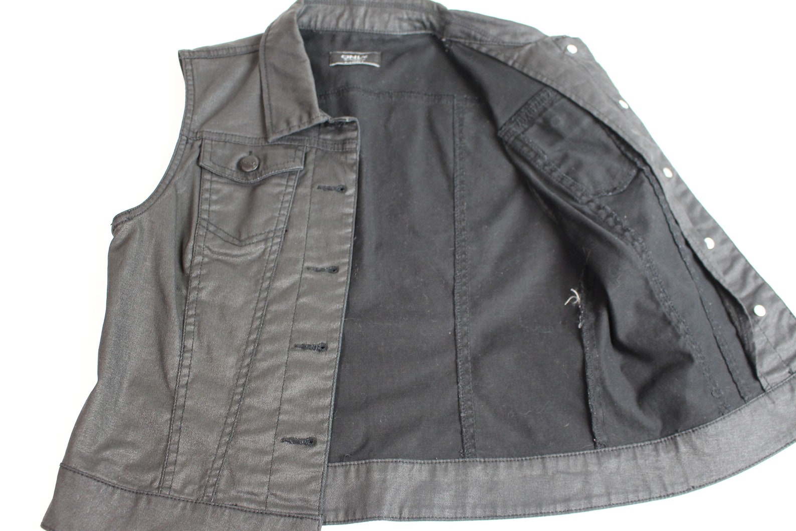 Black Denim Vest Womens Denim Goth Style Vest Romantic Classic Etsy