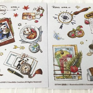 washi planner journal sticker kiss cut 4 sheets TN hobonichi filofax month calendar stickers