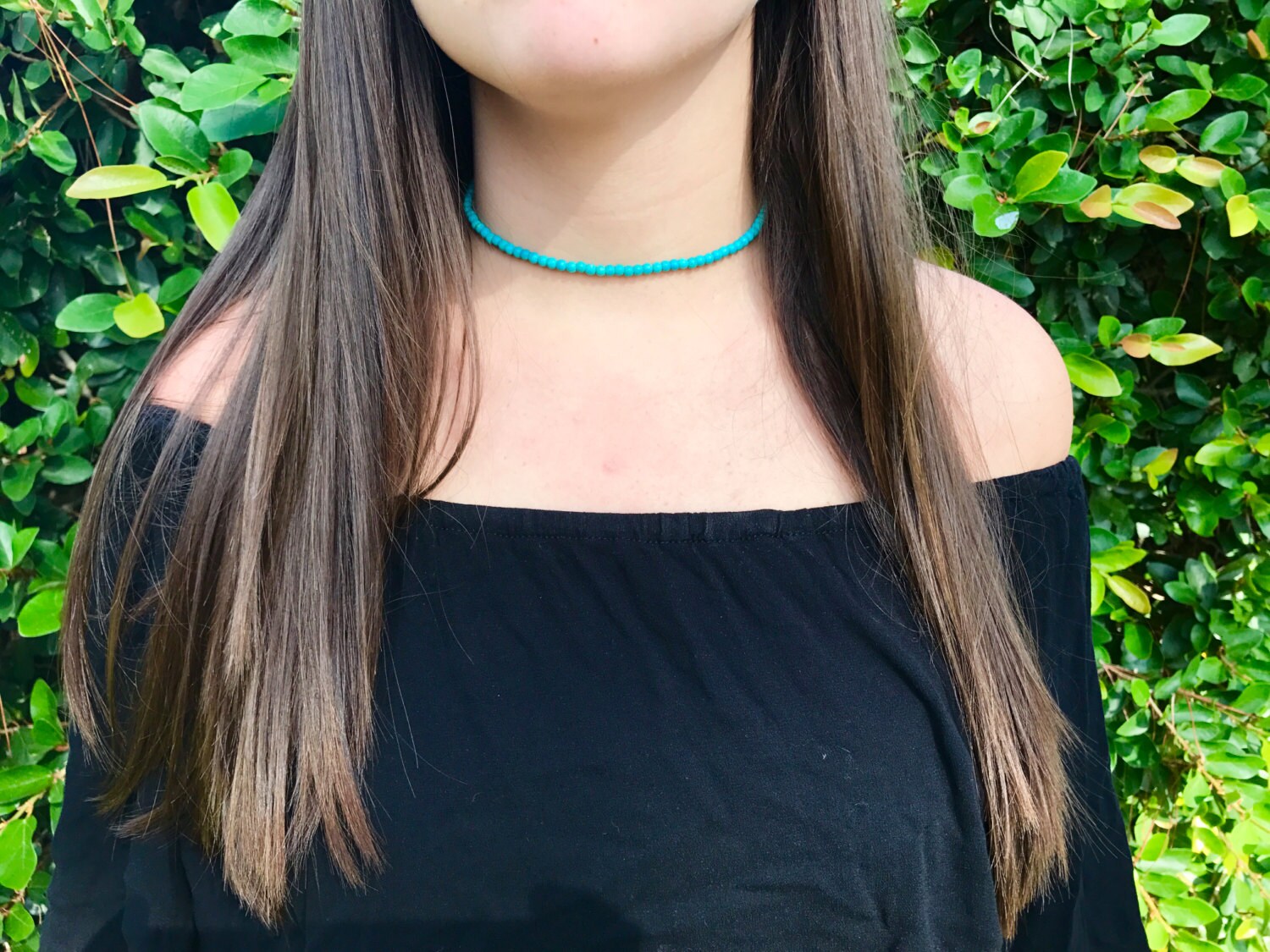 Wire Choker / Small Bead Wire Choker / Beaded Choker / Etsy