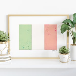 Watercolor Italian Flag Printable - Heritage - Ancestry