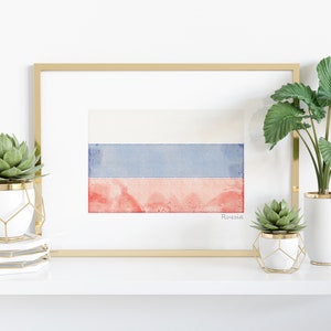 Watercolor Russian Flag Printable - Heritage - Ancestry