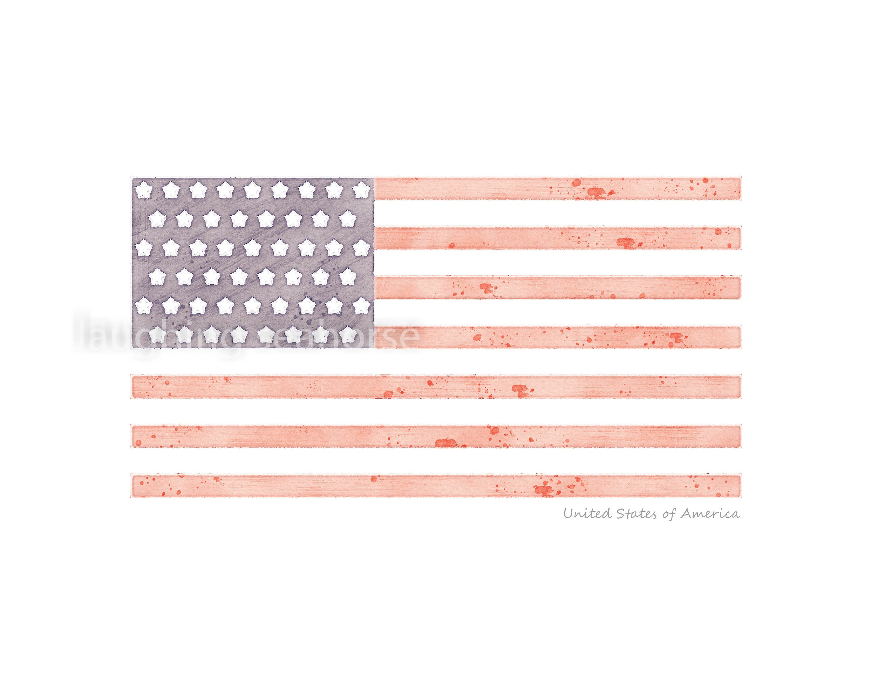 Watercolor American Flag Printable - USA - 4th of July - Patriotic - Etsy