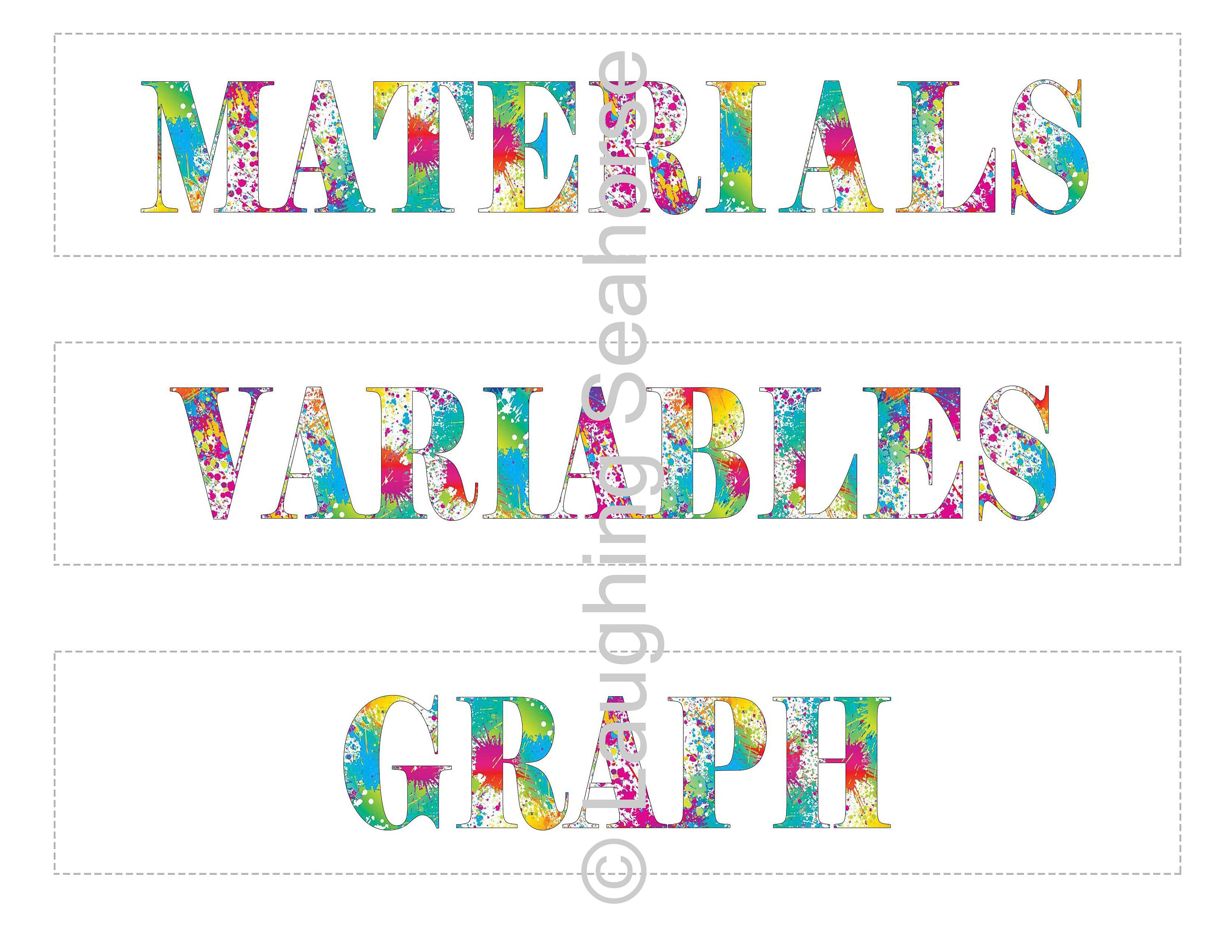 Printable Colorful Rainbow Paint Splatter Science Project Labels - Etsy