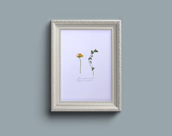 Pressed flower wall art - unframed A4