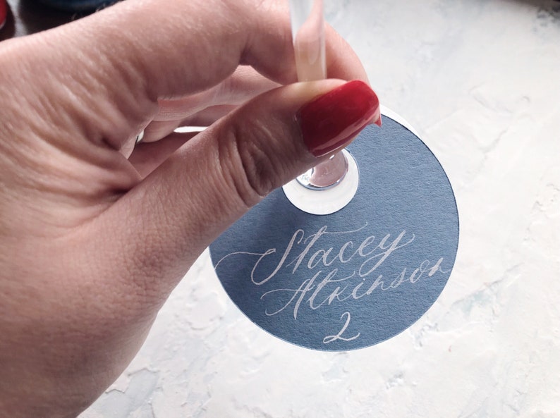 Champagne Flute Escort Cards With Handwritten Calligraphy Etsy