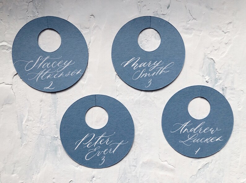 Champagne Flute Escort Cards With Handwritten Calligraphy Etsy