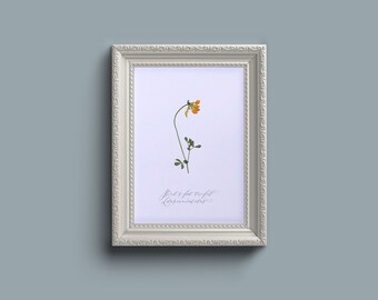 Pressed flower wall art - unframed A5