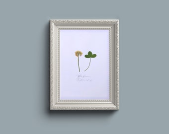 Pressed dried flower wall art - unframed A4